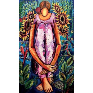 Shazly Khan, Revisiting beautiful childhood memories, 24 x 42 Inch, Acrylic on Canvas, Figurative Paintings, AC-SZK-153